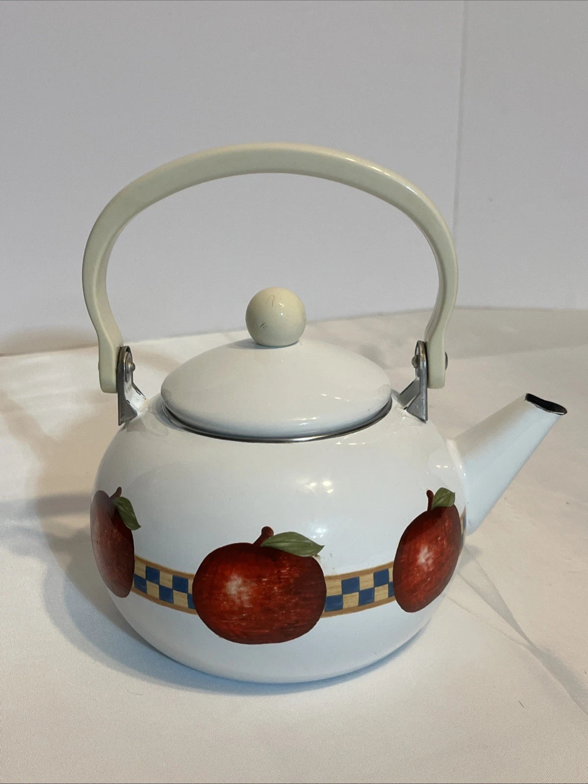 VTG RESTON LLOYD Enamel Tea Pot Country Farmhouse Apple Decor Kettle Teapot | eBay