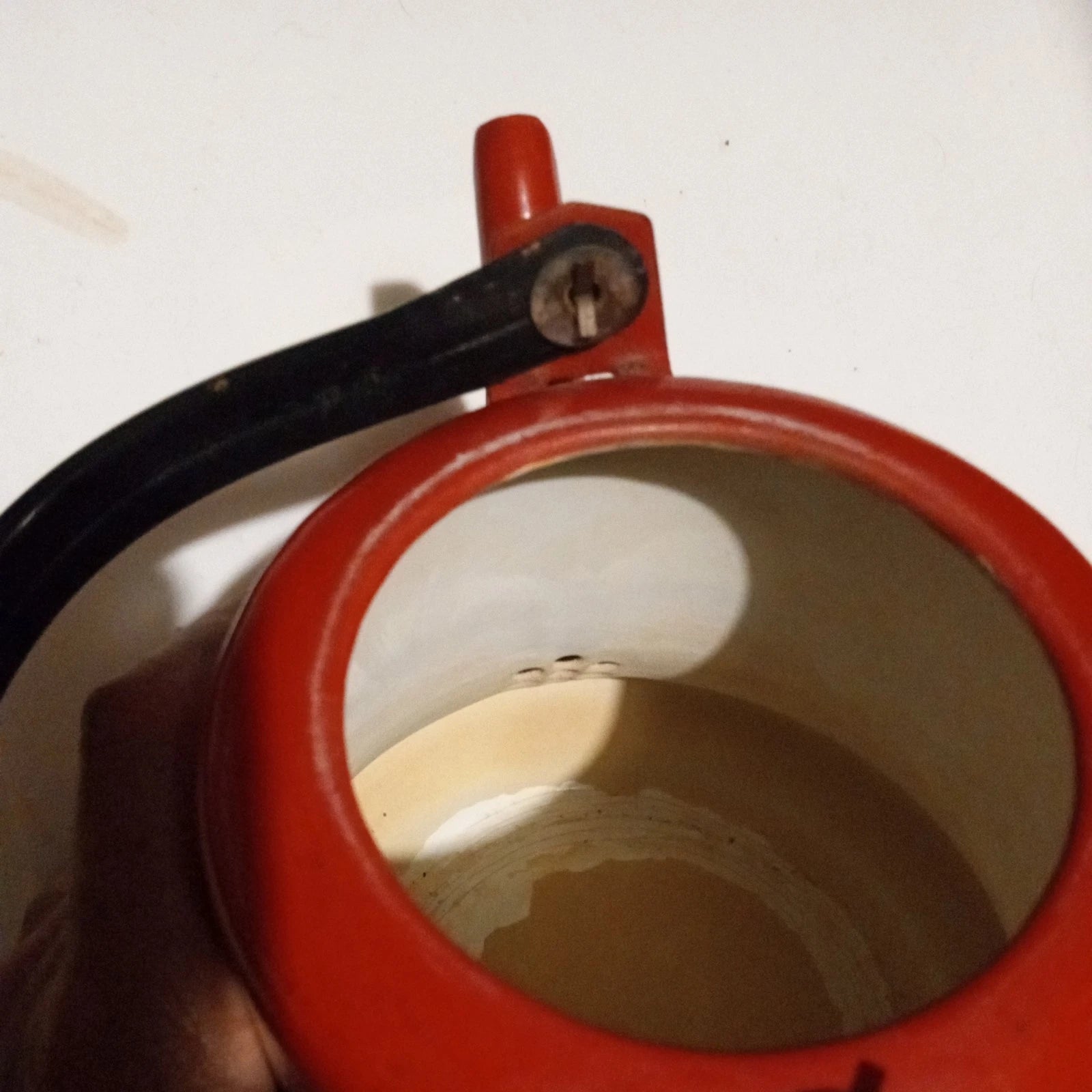 Vintage Oto Red Baked Enamel Tea Kettle with Bamboo Wrapped Handle Tea Pot Japan | eBay