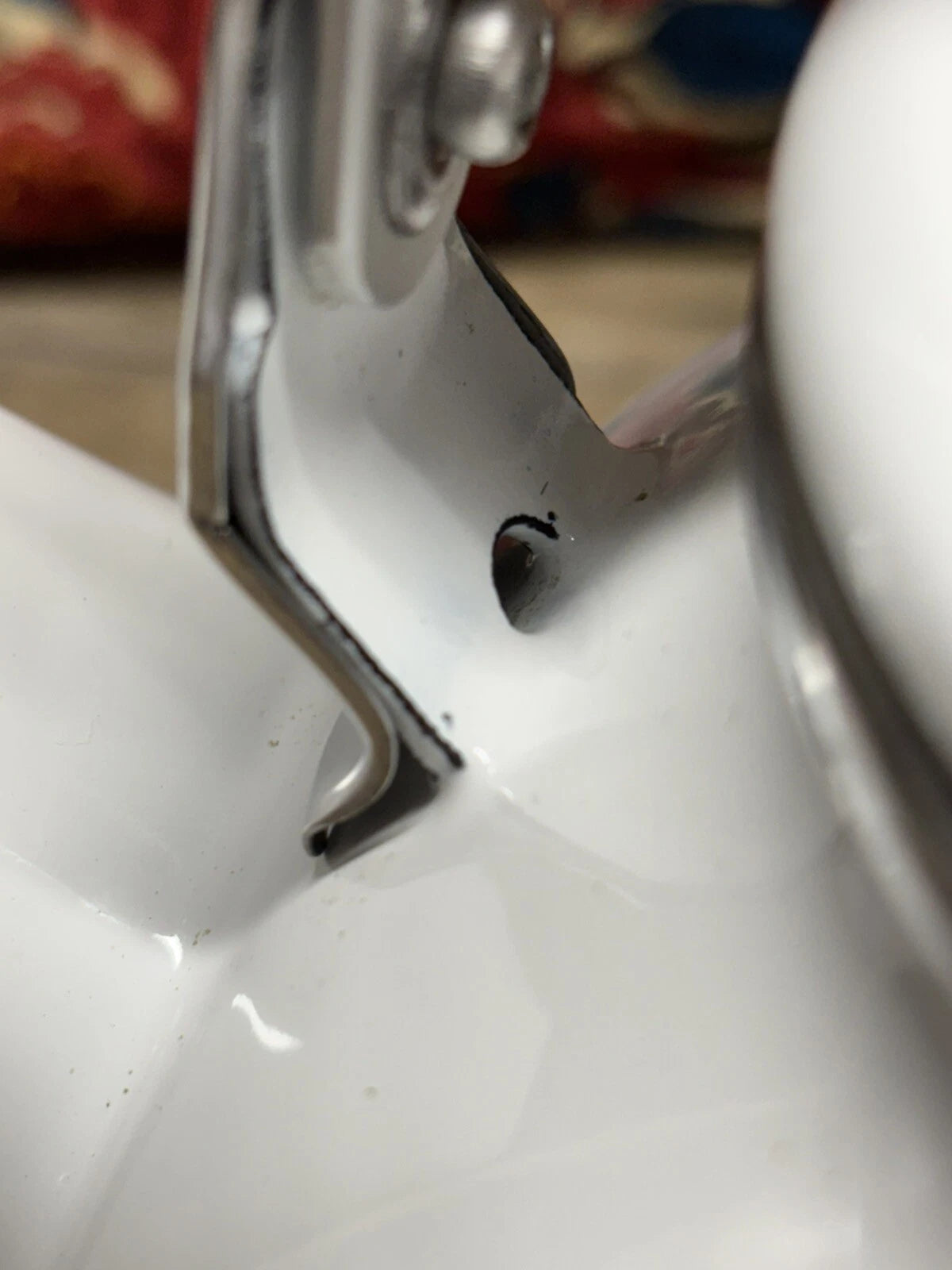 Vtg Enamel Lincoware Tea Pot / Kettle White w/ Pansy Flowers Wood Handles | eBay