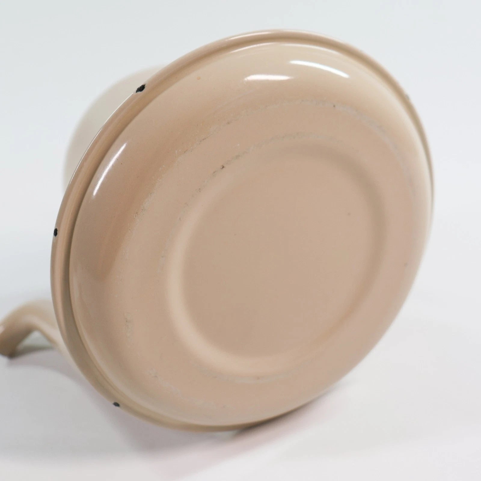 Vtg French Enamel Bell Tea Kettle Pot Teapot Cream Wood Handle Metal Enamelware | eBay