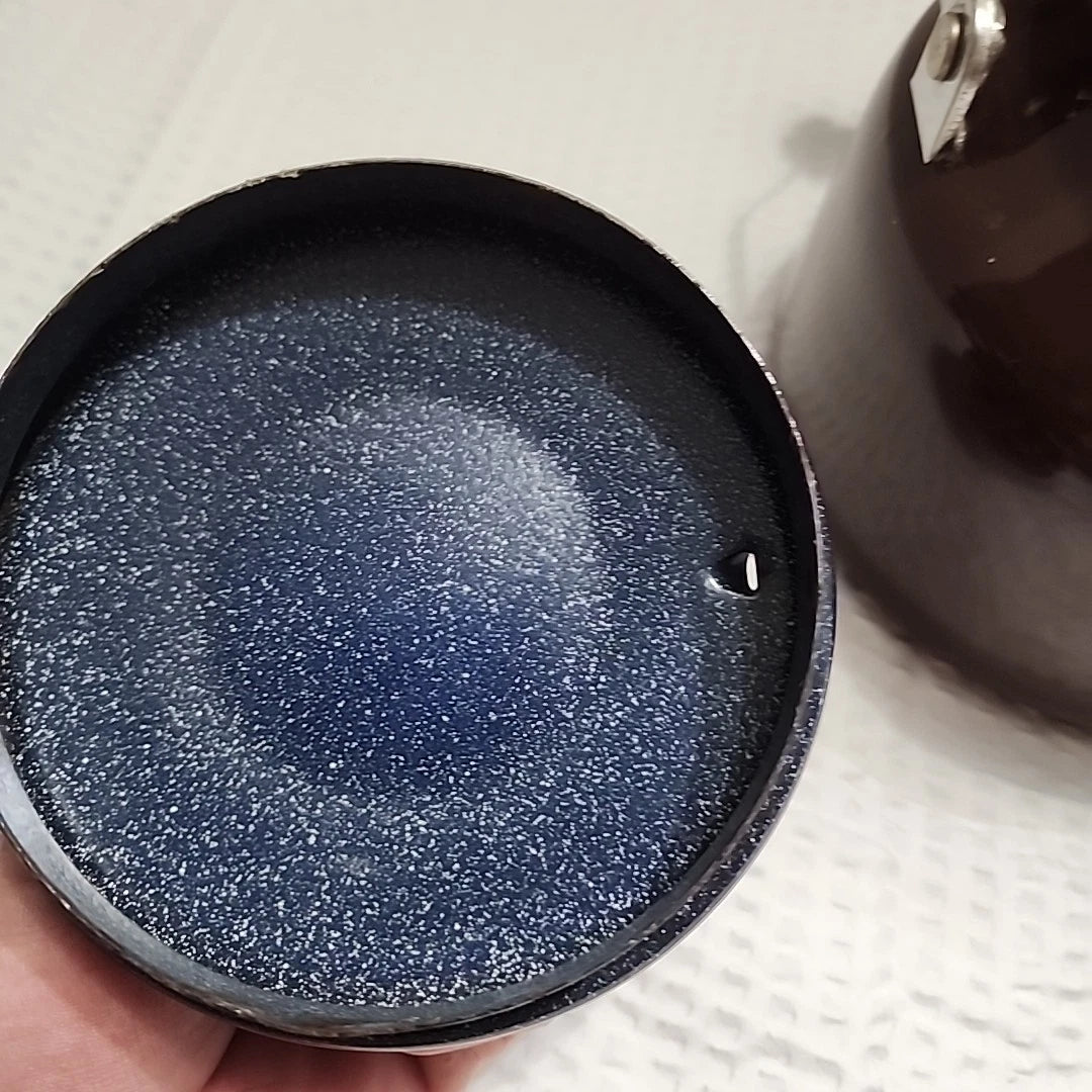 Vintage Small Brown Enamelware Tea Pot Kettle Wood Handle 6.5" x 4.75" | eBay