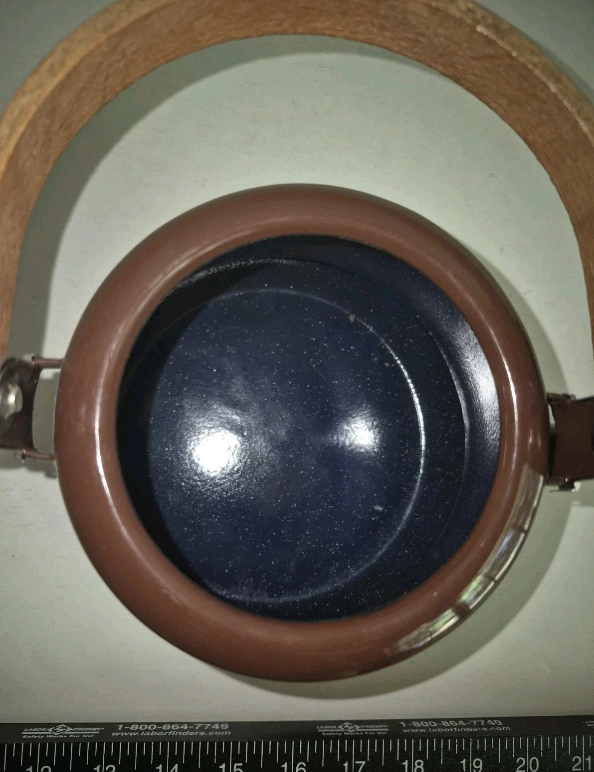 Vintage Metal Brown Metal Teapot Wood Handle Enamel Ware | eBay