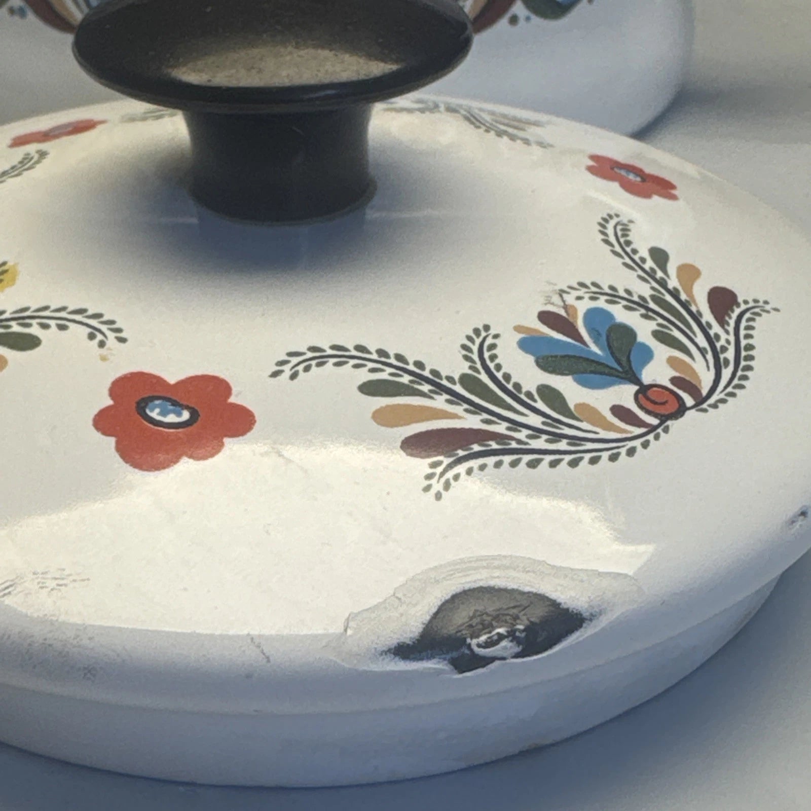 Vintage WHITE ENAMEL COUNTRY DUTCH FARMHOUSE TEAPOT/ KETTLE W/ LID, MCM | eBay