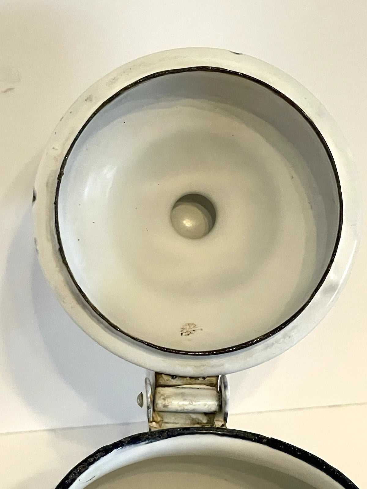 Vintage White Enamelware Teapot w Lid Rustic Farmhouse 7 Inches Tall | eBay