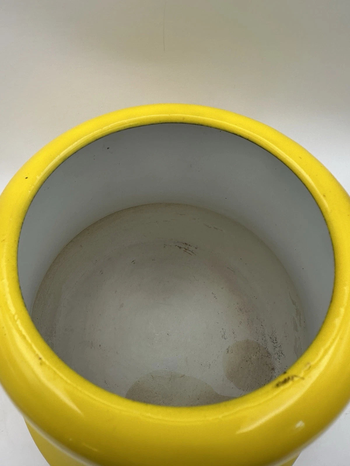 Vintage Yellow Enamel MCM Teapot With Wood Handle Has Some Patina See Pics | eBay