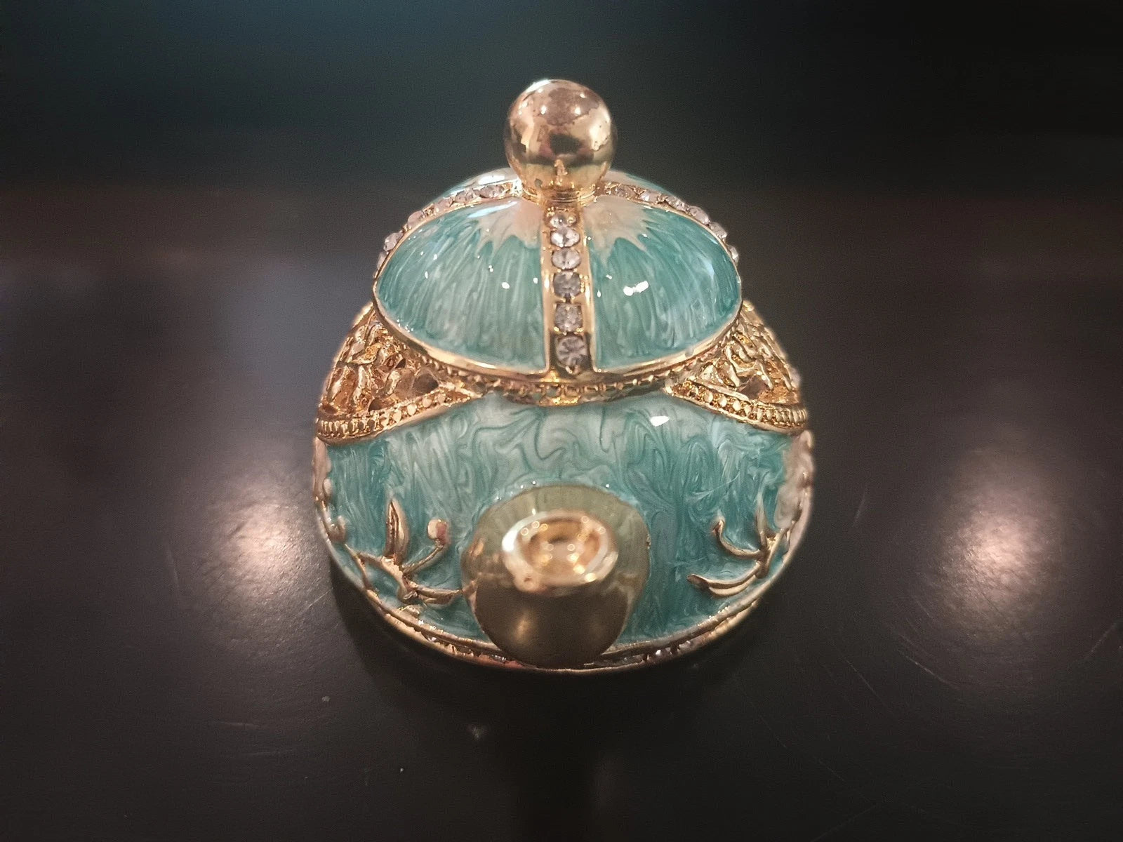 Vintage Painted Enamel Miniature Teapot Trinket Dish NEW In Box | eBay