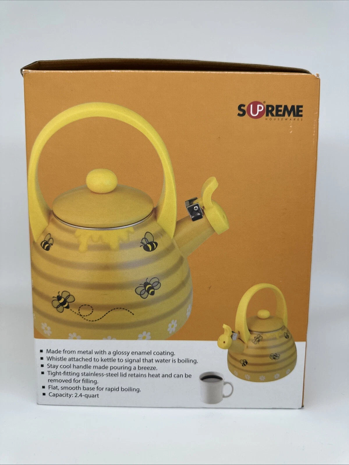 Whistling Stovetop Enamel on Steel Beehive Teakettle Tea Kettle | eBay