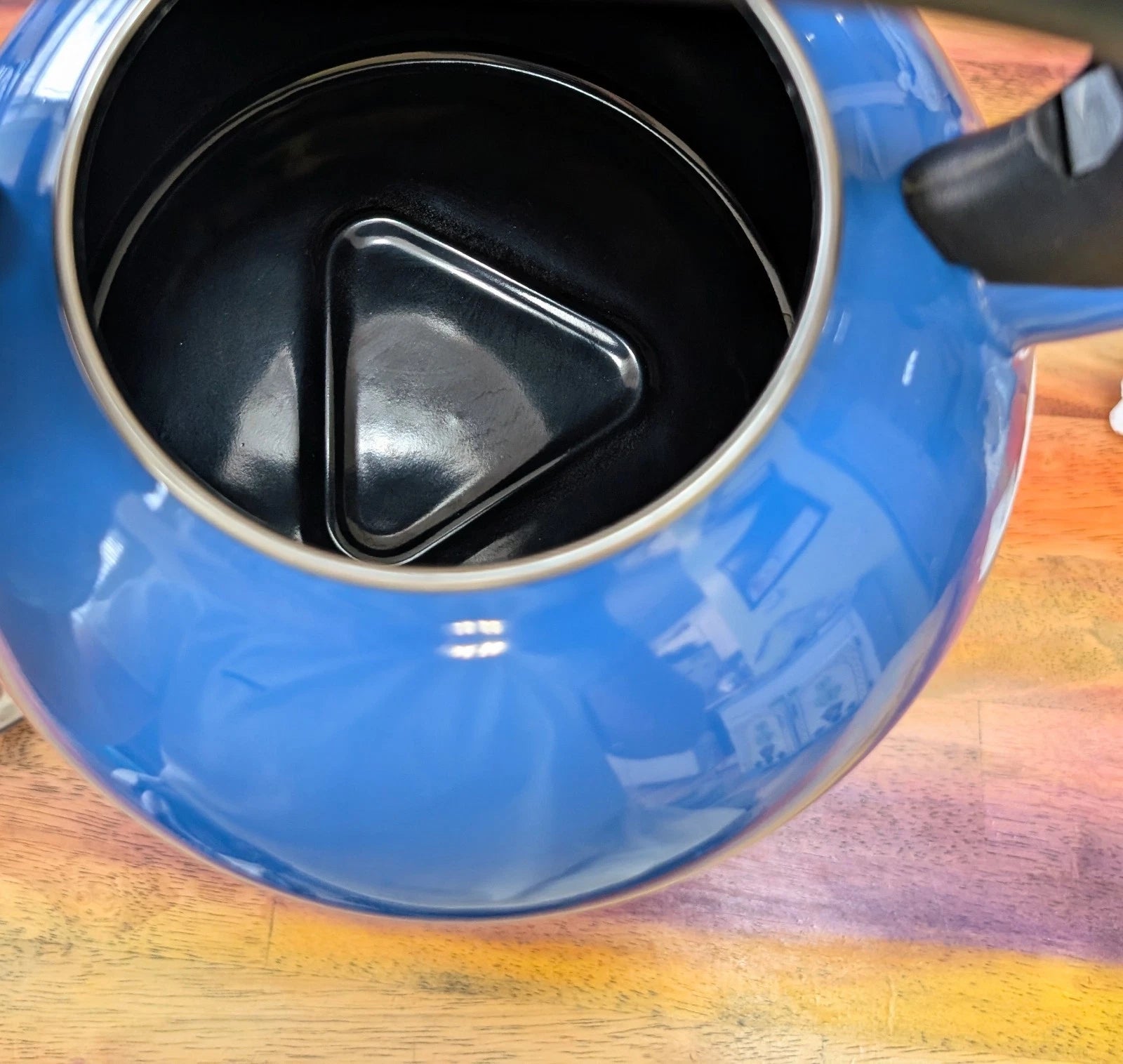 ⭐Whistling Tea Kettle Pot Heat Water Blue Enamel On Steel Handle Button NICE | eBay