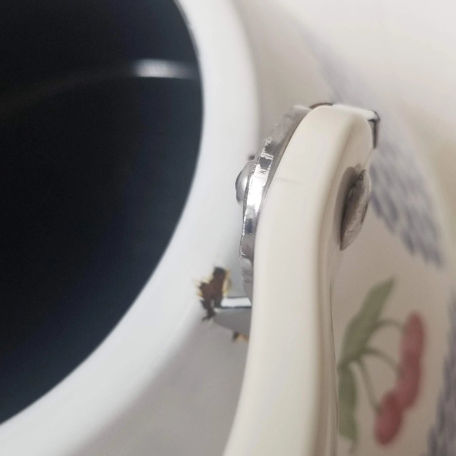 White Enamel Teapot Fruit Pear Cherries Plum Peach Blue 2 Qt Decorative Tea Pot | eBay