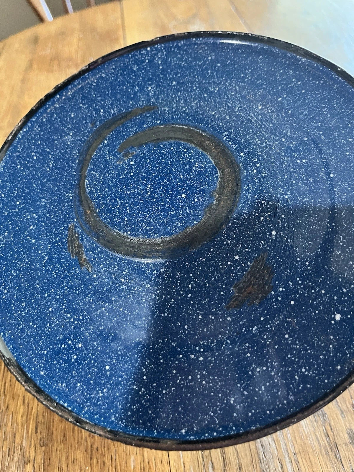 Vtg Blue w-White Speckled Enamelware Teapot Farmhouse camping | eBay