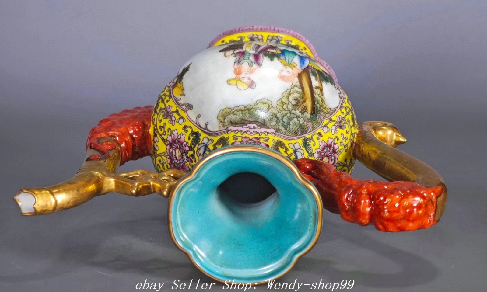 YongZheng Colour Enamel Porcelain Gilt Dragon Beast Belle Wine Tea Pot Flagon | eBay