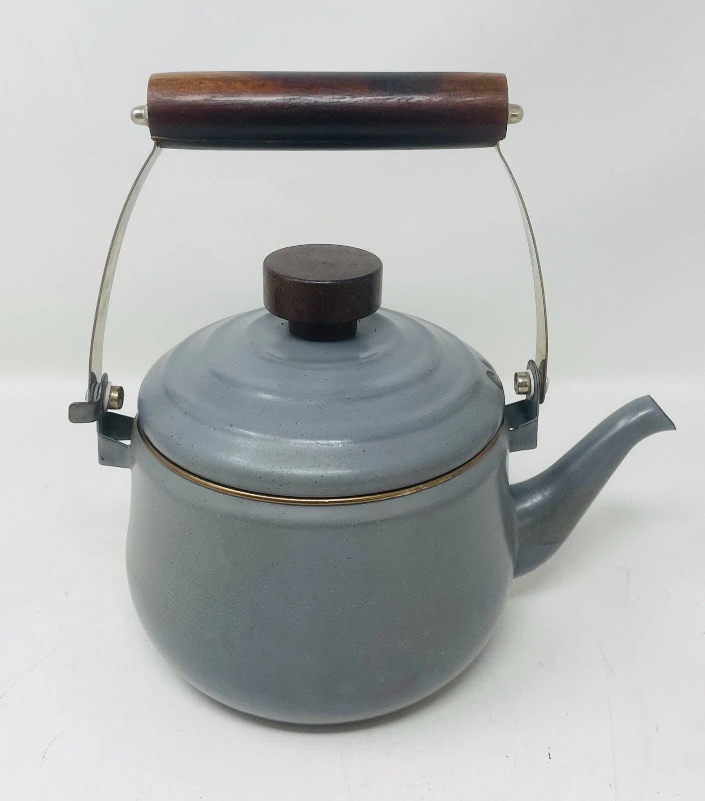 BAREBONES Enamel Teapot Vintage Design Baked Stainless Steel Rim | eBay