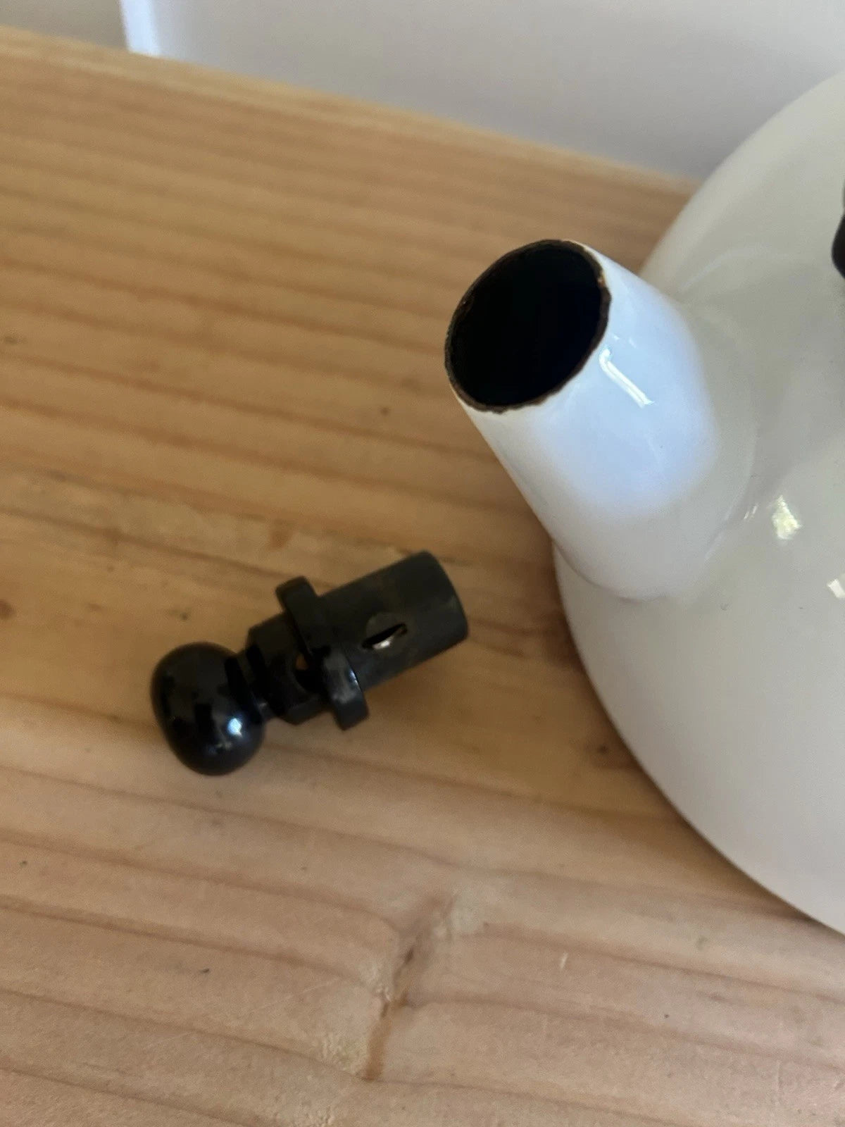 Vintage White Enamel Tea Kettle Retro Stovetop Teapot Whistling Tea Pot MCM | eBay