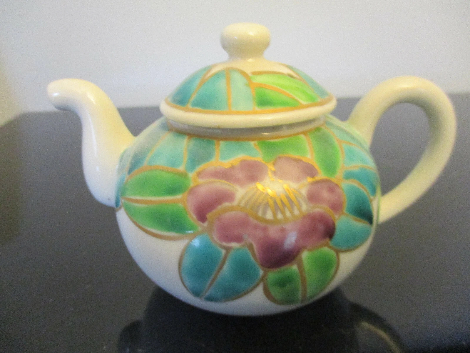 Vintage Asian Enamel Floral Gold Gilt Miniature Porcelain Tea Pot Japan? Marked | eBay