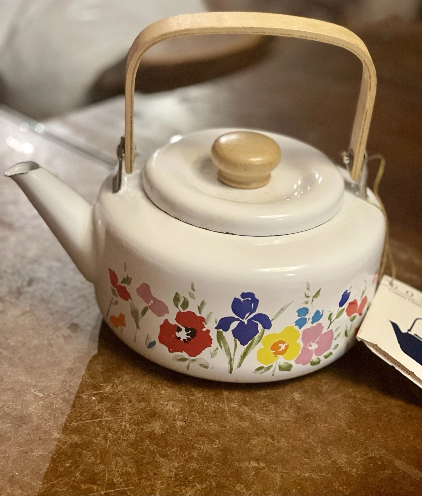 “Flower Garden” Early Spring Enamel Ware Teapot 1985 Gailstyn Sutton Made Taiwan | eBay
