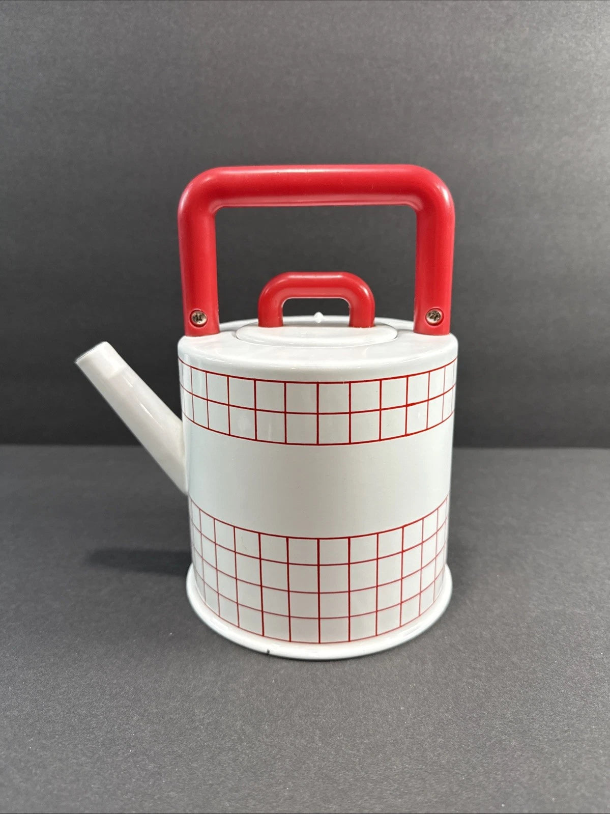 Vintage Kamenstein White Red Checker Enamel Tea Kettle Tea Pot MCM RARE | eBay