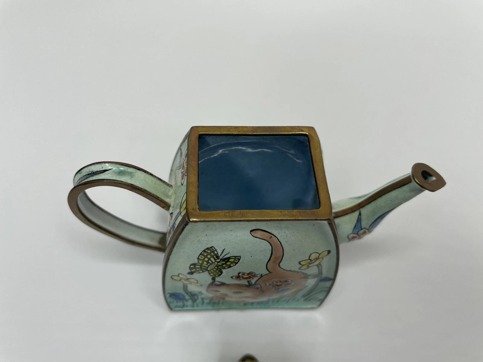 Vintage Miniature Enamel Cat Teapot Hand Painted | eBay