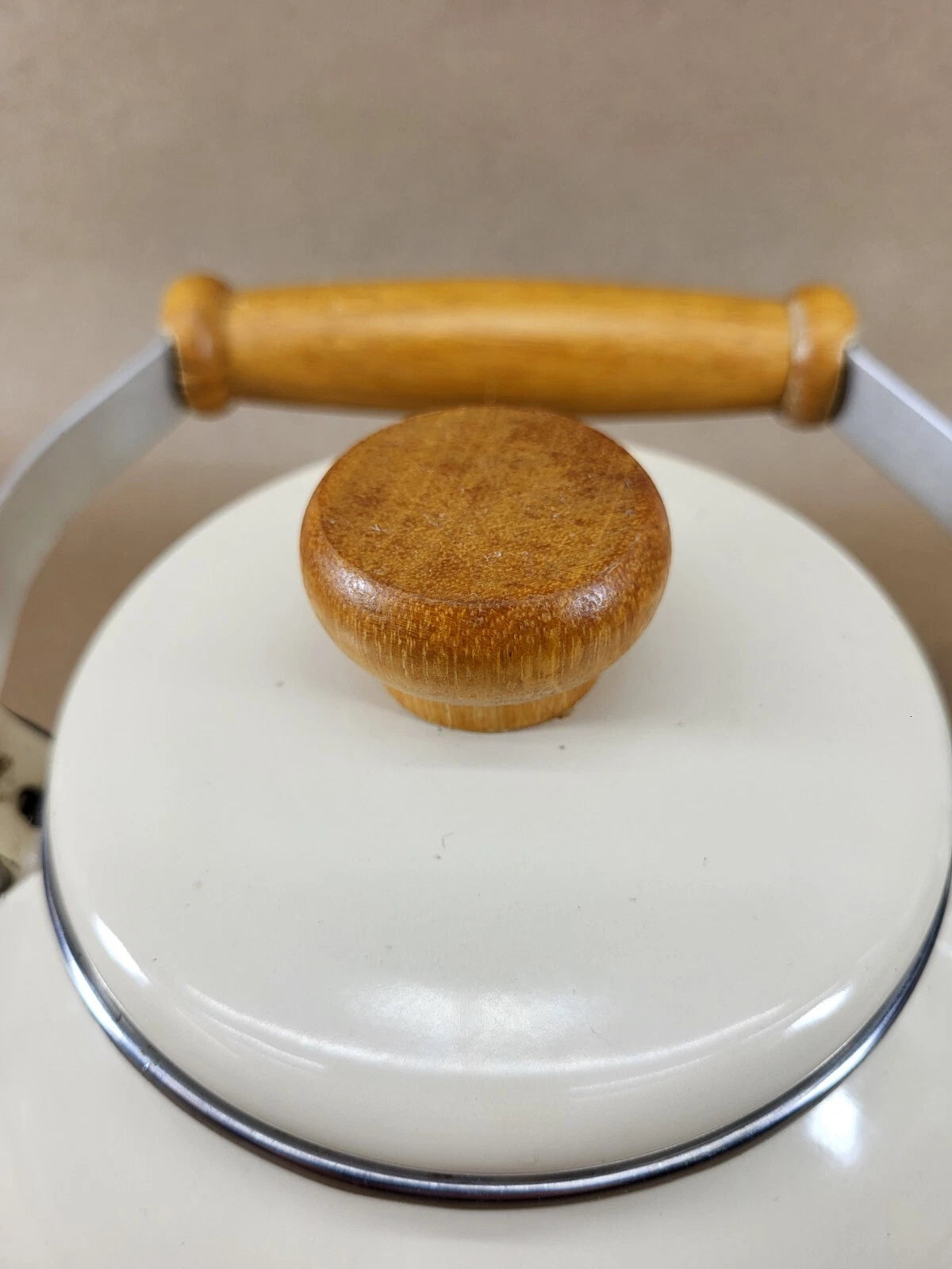 Vintage Lincoware Off White Cream Enamel Metal Fruit Motif Teapot Tea Kettle | eBay
