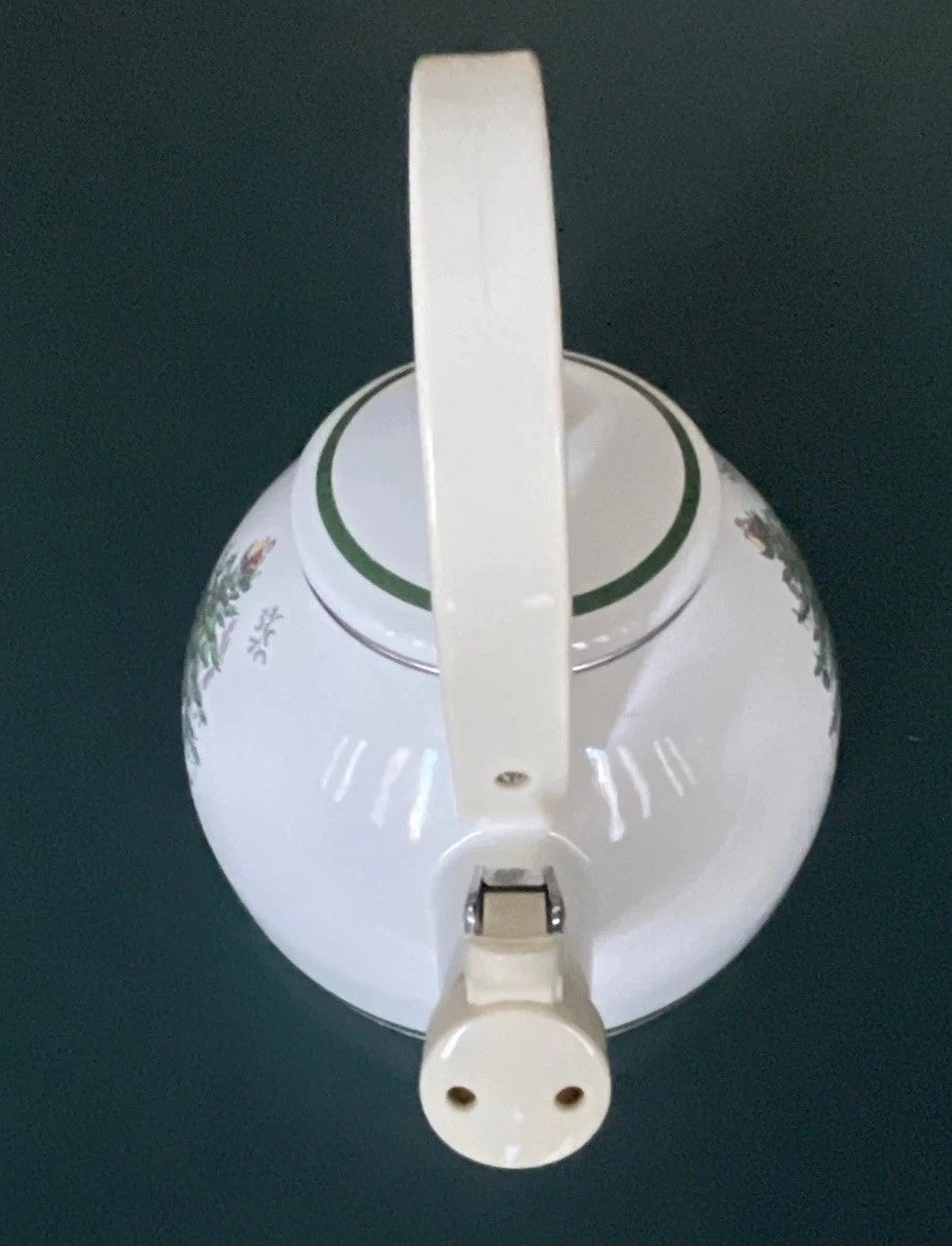 Vtg Spode Christmas Tree Whistling Tea Kettle Pot Porcelain Enamel 2.2 Qt Unused | eBay