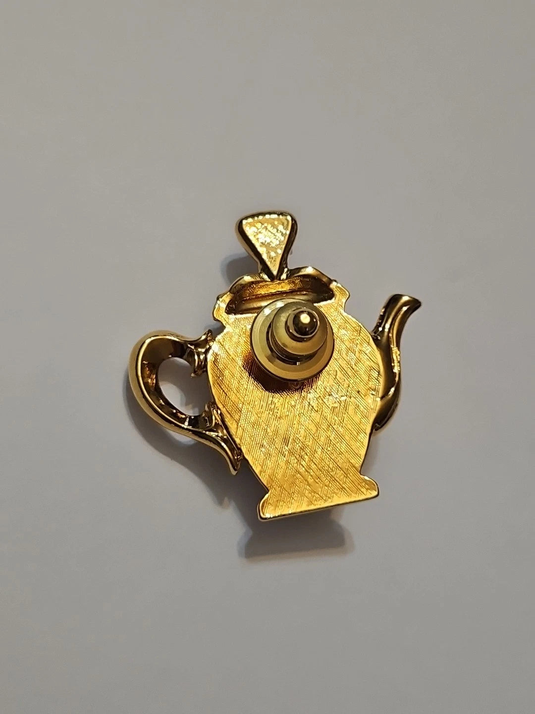 VTG Teapot Gold Tone Blue Porcelain Rose Enamel Cab Brooch Granny Cottage Core | eBay