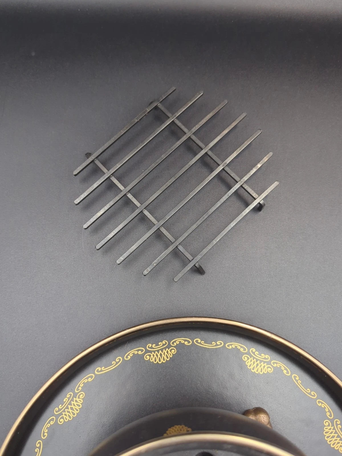 Vntage ASTA Fissler Enamelware Teapot and Warmer Set Black With Gold Trim | eBay