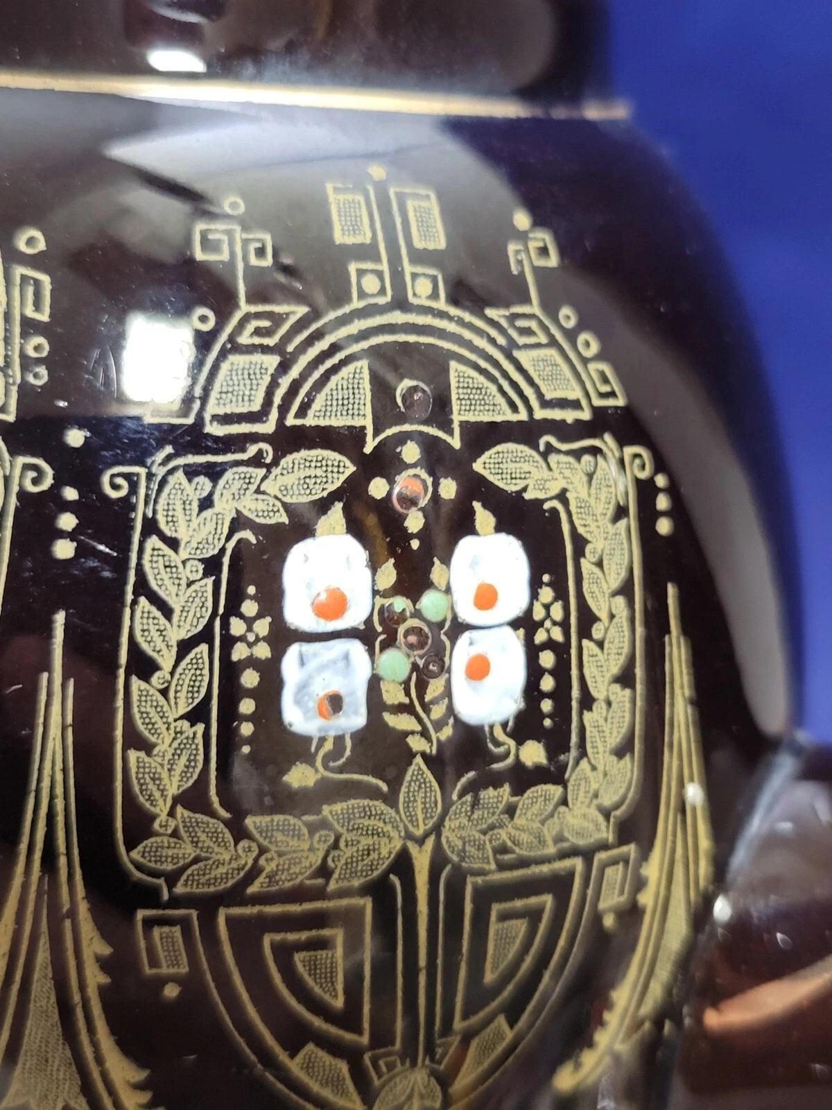 Vintage Gibson & Sons Advance Teapot w/ Lid Black Gold Enamel Burslem England | eBay