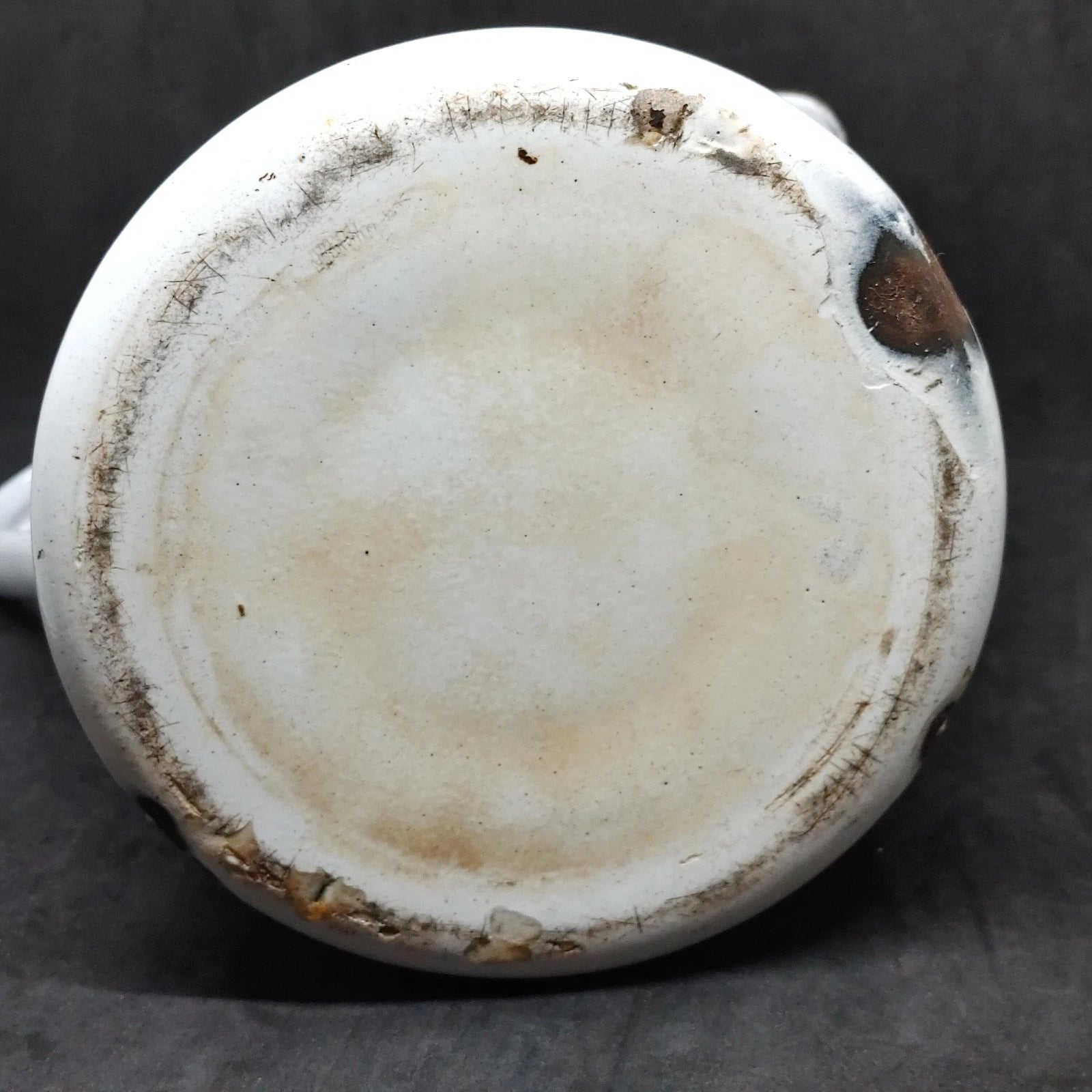 Vtg Large White Enamelware Coffee Tea Pot Farmhouse Rustic Cottage Black Trim | eBay