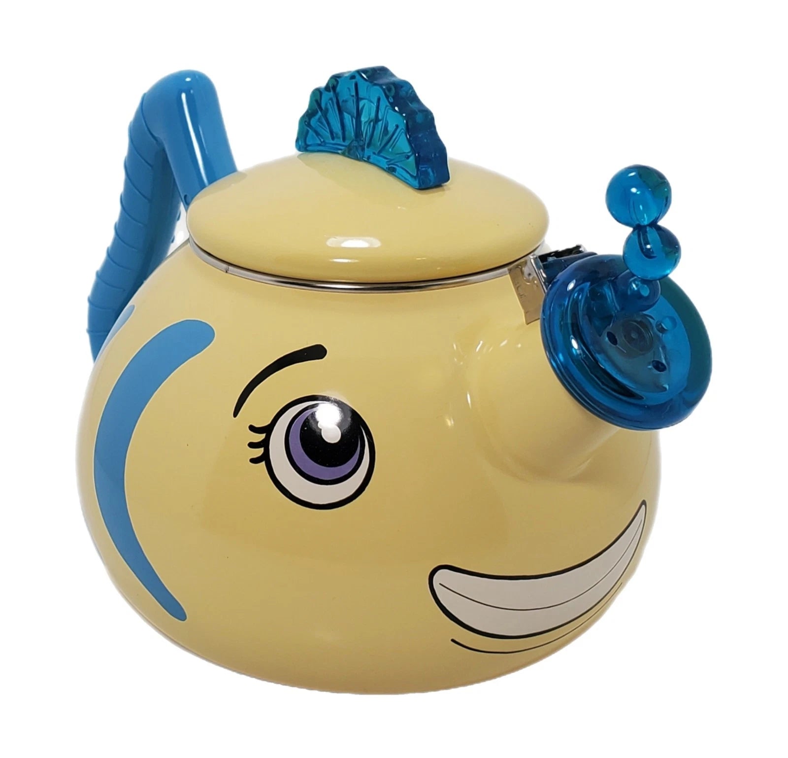 Vtg MM Kamenstein Whistling Kettle Tea Pot Enamel Flounder Fish Anthropomorphic | eBay
