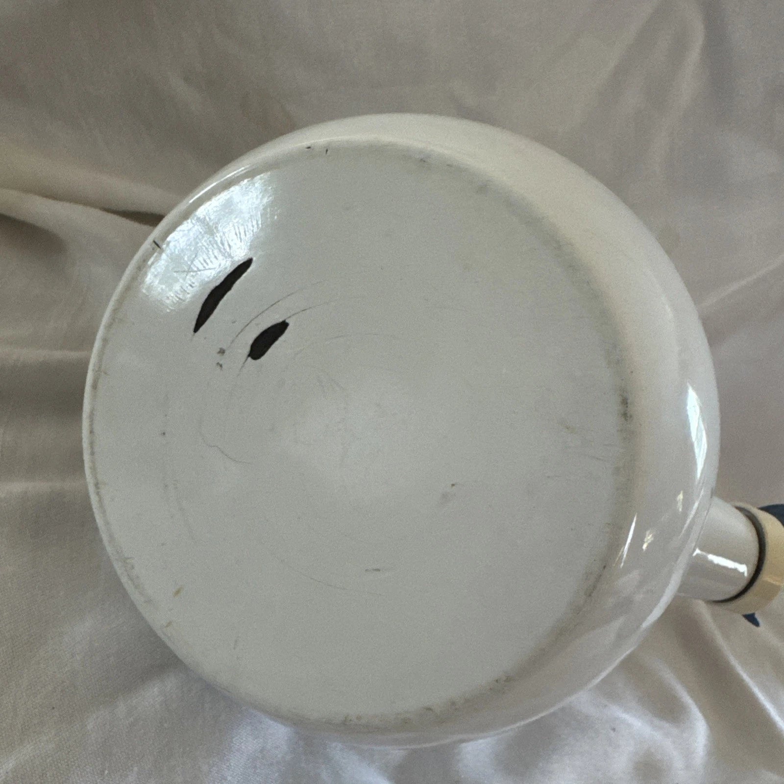 VTG Ancona White Enamel Tea Kettle Blue Hummingbird Red Tulips Teapot Whistles | eBay