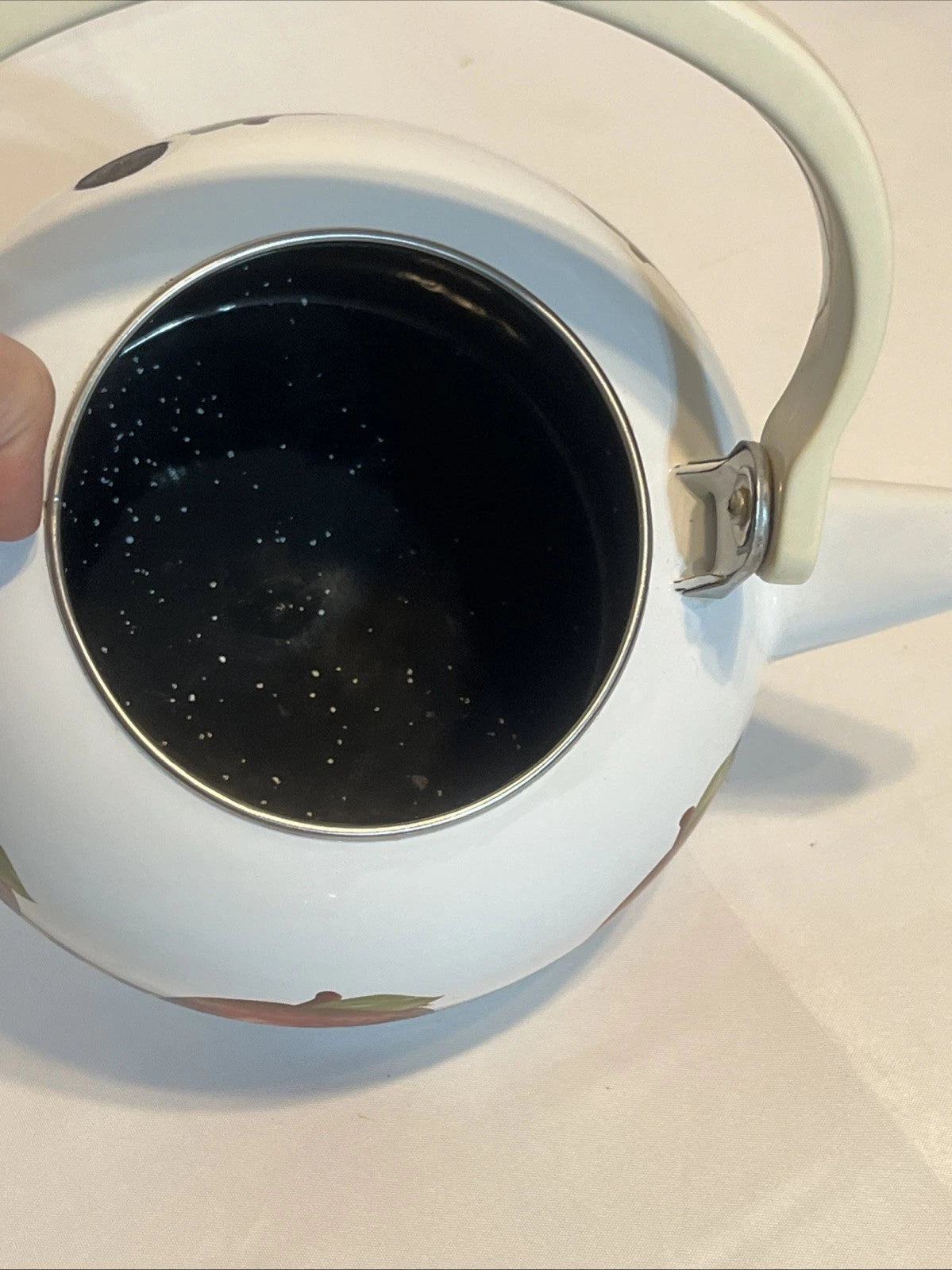 VTG RESTON LLOYD Enamel Tea Pot Country Farmhouse Apple Decor Kettle Teapot | eBay