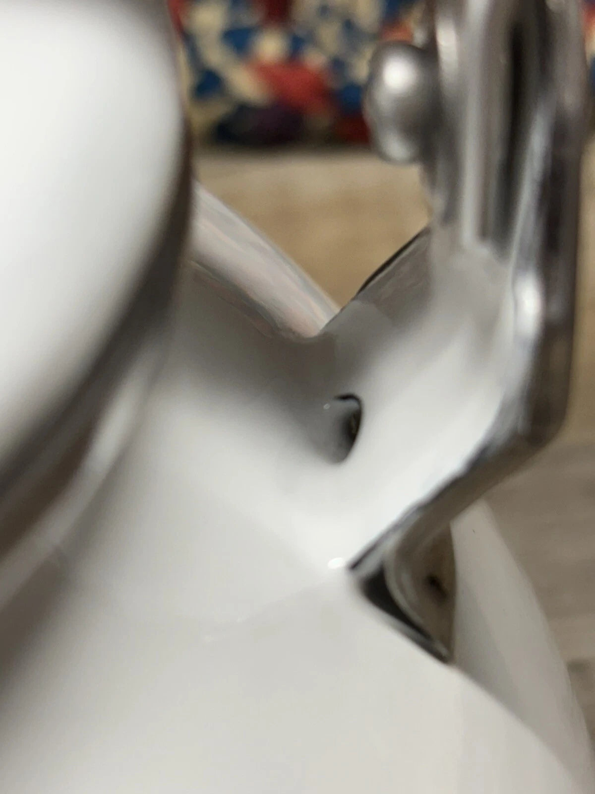 Vtg Enamel Lincoware Tea Pot / Kettle White w/ Pansy Flowers Wood Handles | eBay