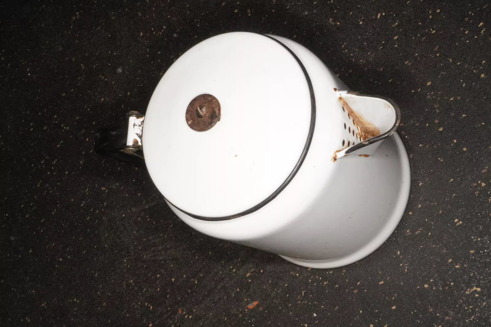White Porcelain Enamelware Pitcher Teapot Vintage | eBay