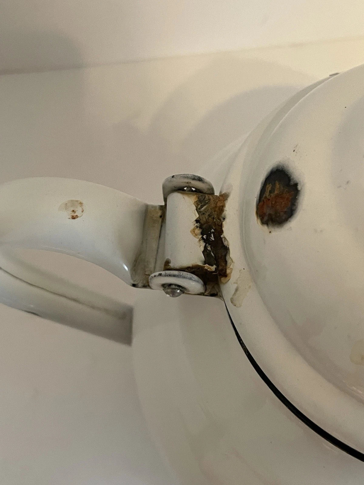 Vintage White Enamelware Teapot w Lid Rustic Farmhouse 7 Inches Tall | eBay