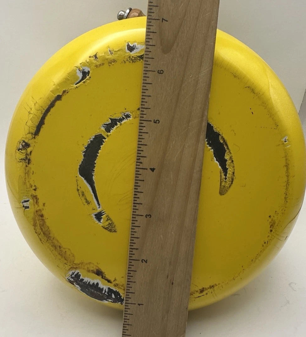 Vintage Yellow Enamel MCM Teapot With Wood Handle Has Some Patina See Pics | eBay