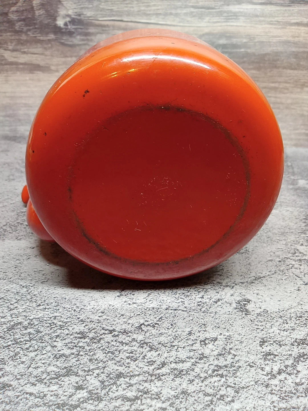 Vtg MCM Tea Kettle Teapot Enamel Wood Handle w/ lid RUST ORANGE | eBay