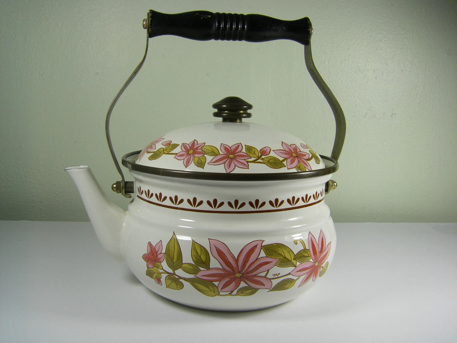 NEW VTG Gailstyn-Sutton Tea Pot Kettle Floral Porcelain Enamel Japan | eBay