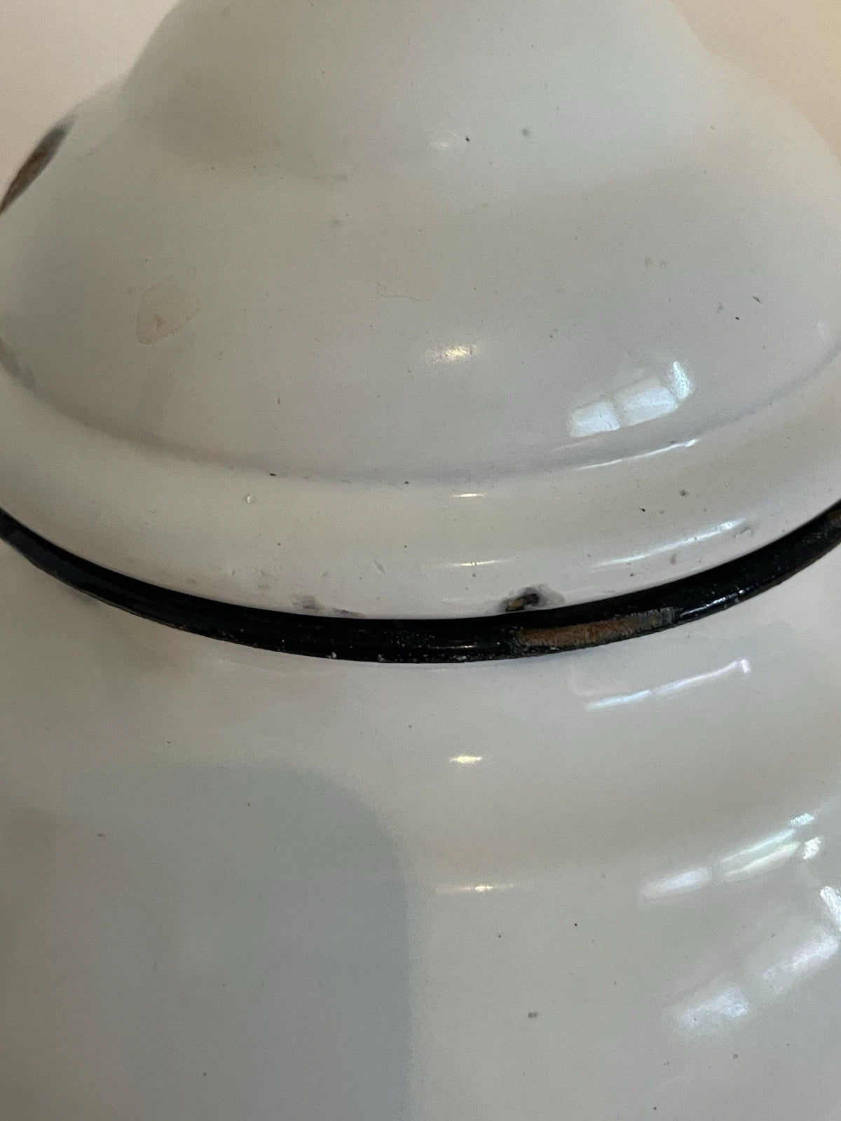 Vintage White Enamelware Teapot w Lid Rustic Farmhouse 7 Inches Tall | eBay