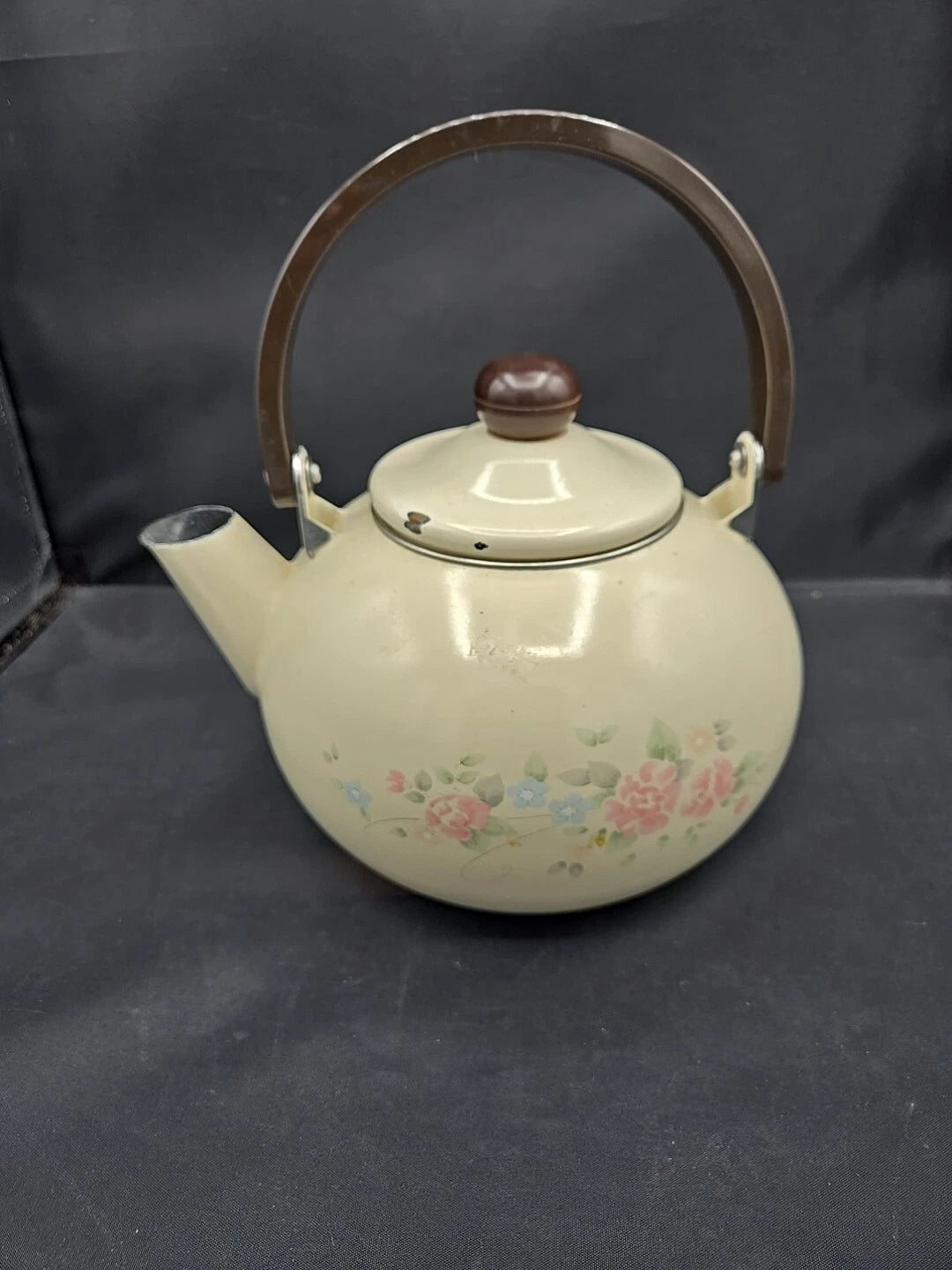 Vintage Pfaltzgraff Tea Rose Metal Enamel Tea Pot/Kettle With Lid | eBay