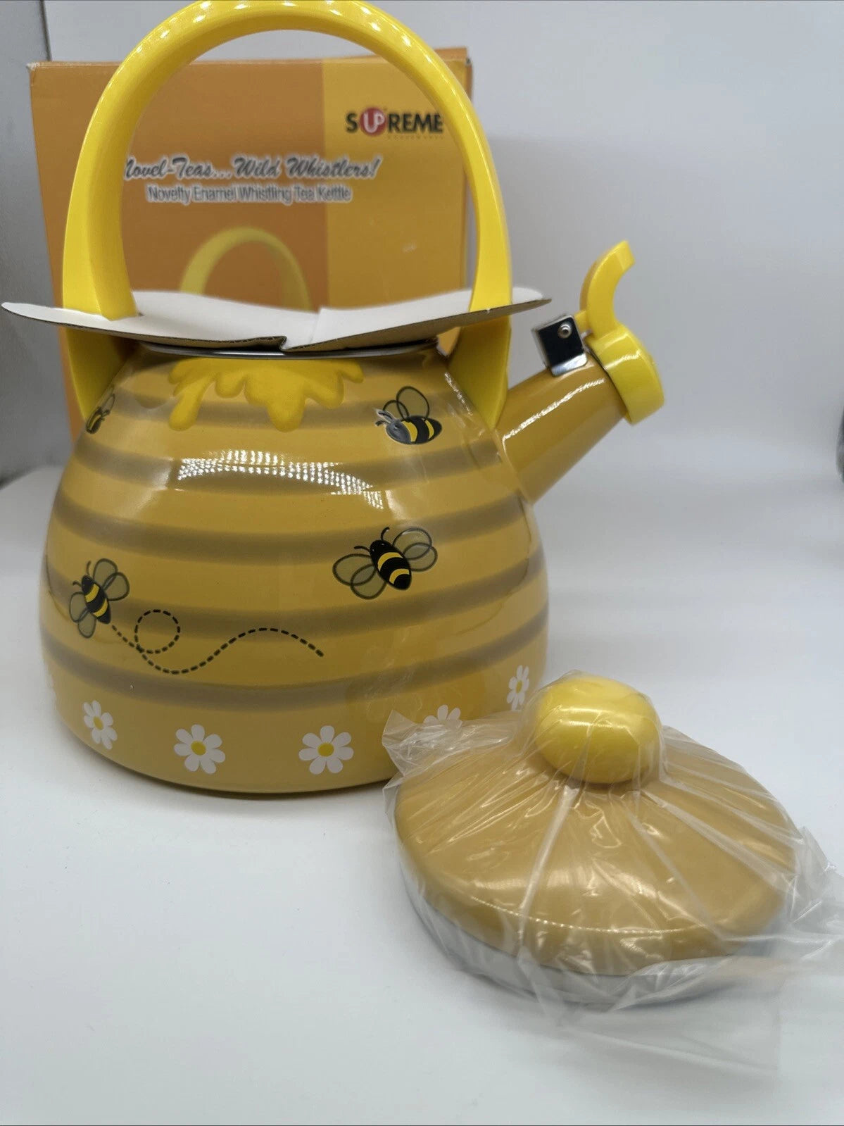 Whistling Stovetop Enamel on Steel Beehive Teakettle Tea Kettle | eBay