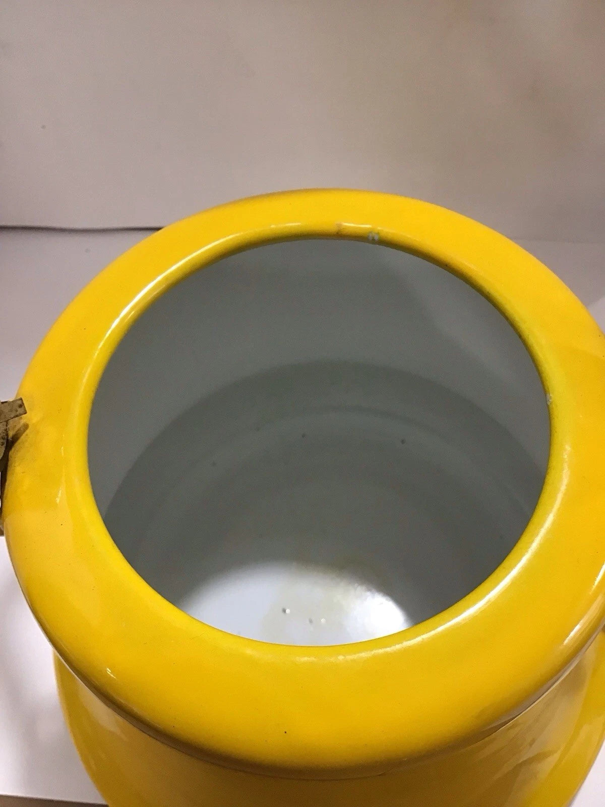 Vintage Yellow Enamelware Teapot Kettle Bamboo Wrapped Handle Japan MCM Retro | eBay