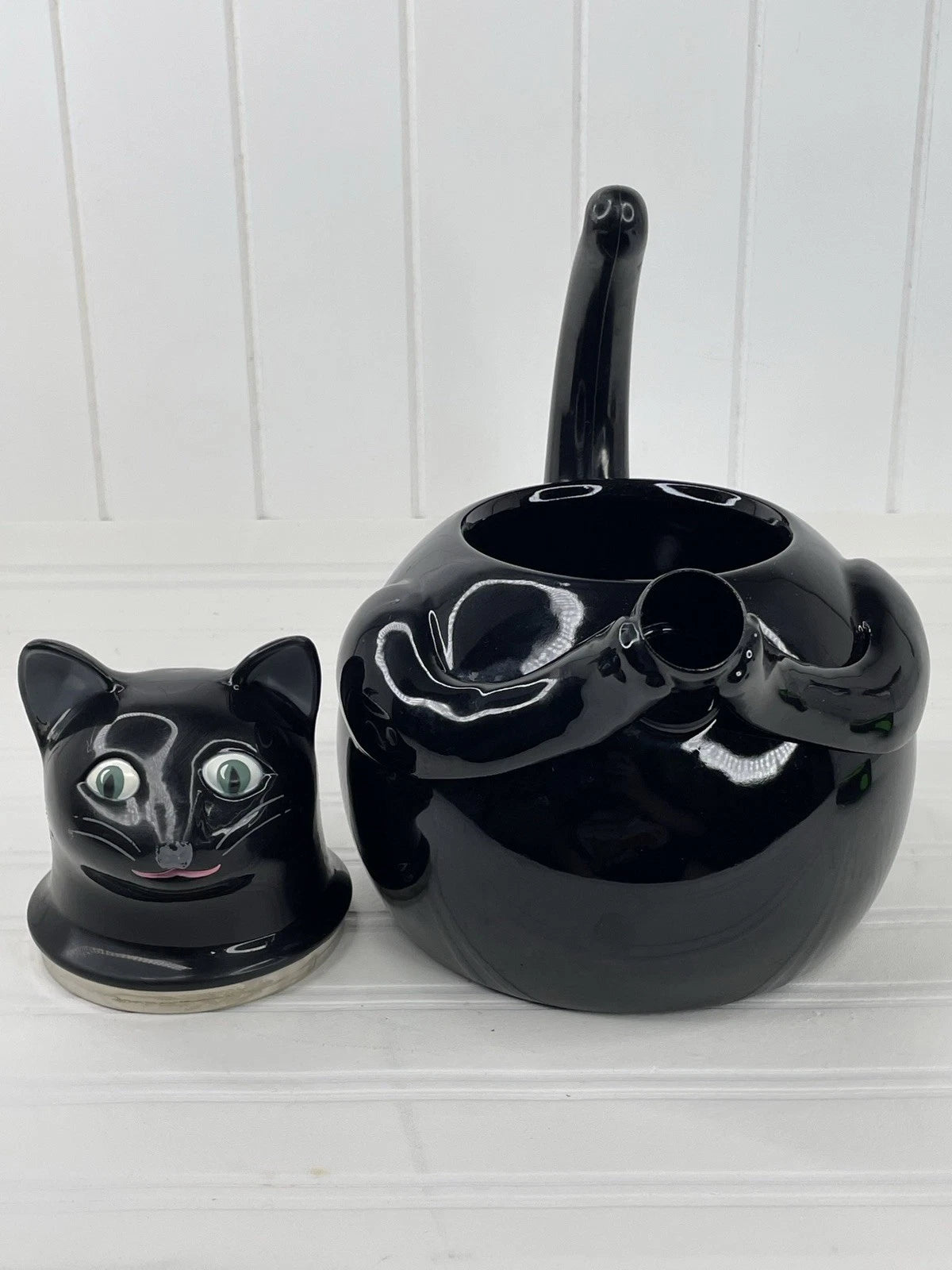 VTG 80s COPCO Black Cat TEA KETTLE Enamel on Steel 2.5 Quart Tea Pot Rare | eBay