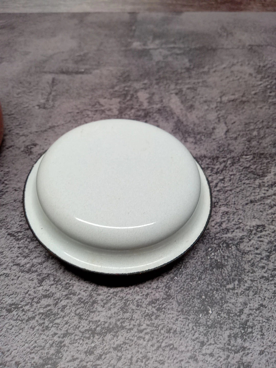 Vtg MCM Tea Kettle Teapot Enamel Wood Handle w/ lid RUST ORANGE | eBay