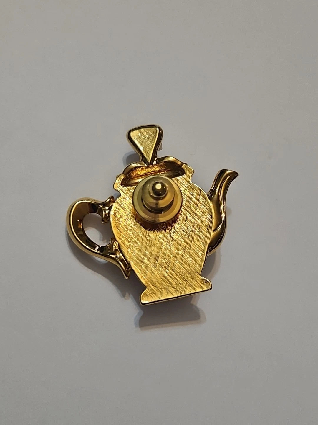 VTG Teapot Gold Tone Blue Porcelain Rose Enamel Cab Brooch Granny Cottage Core | eBay