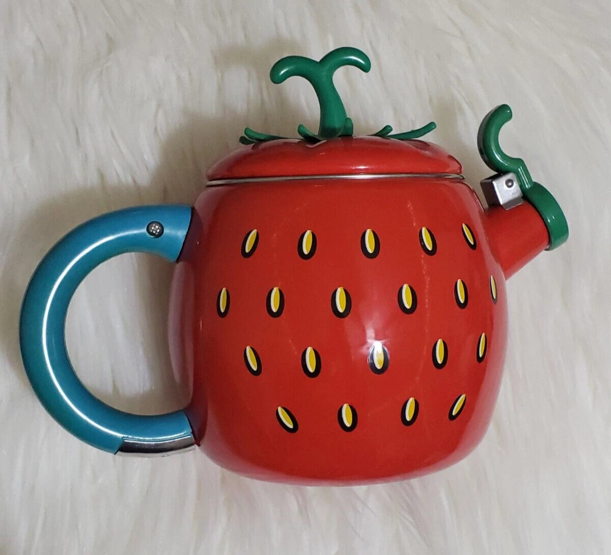 VINTAGE Kamenstein Enamel Strawberry Tea Kettle Teapot 1993 | eBay