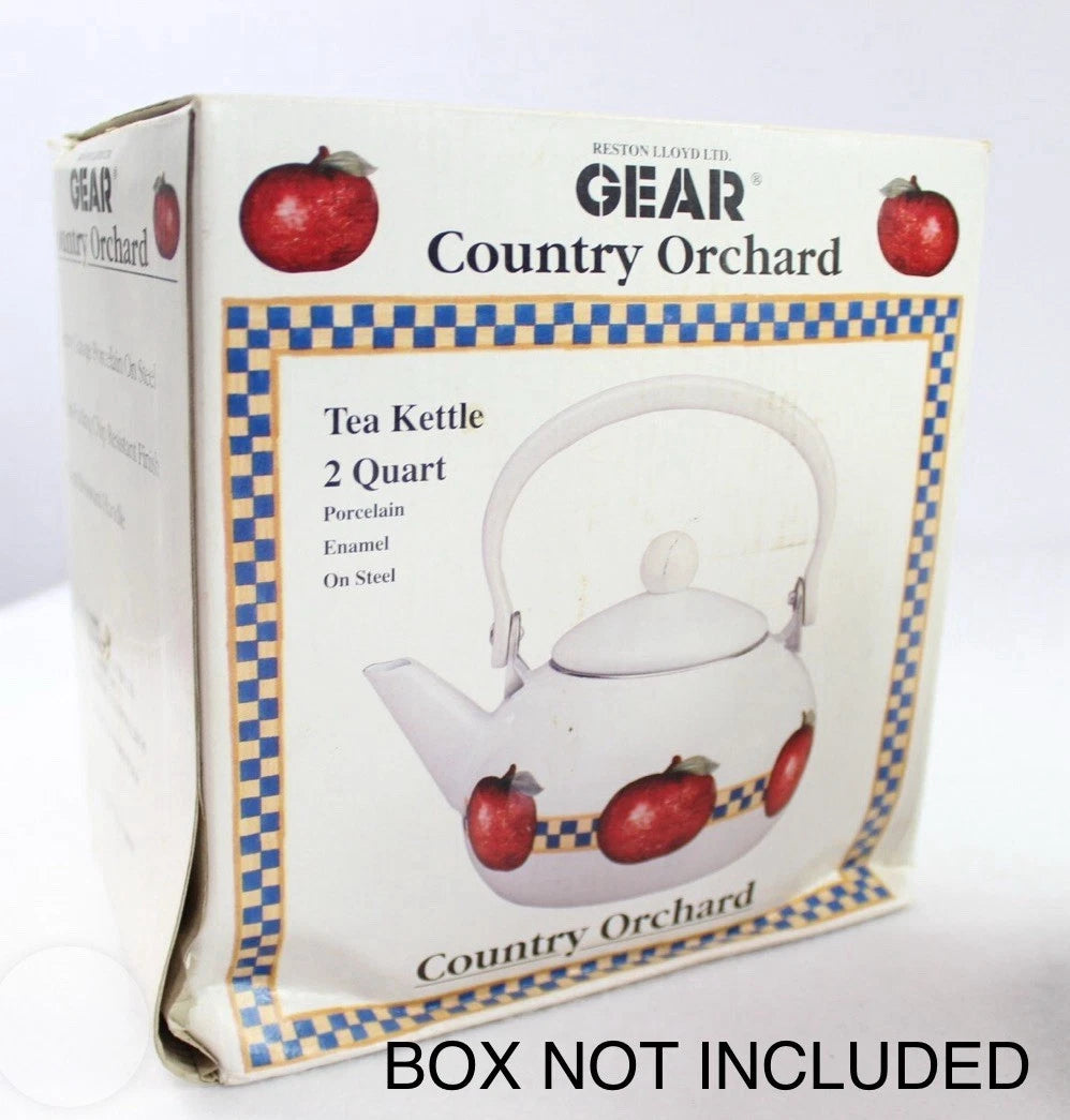 VTG RESTON LLOYD Enamel Tea Pot Country Farmhouse Apple Decor Kettle Teapot | eBay