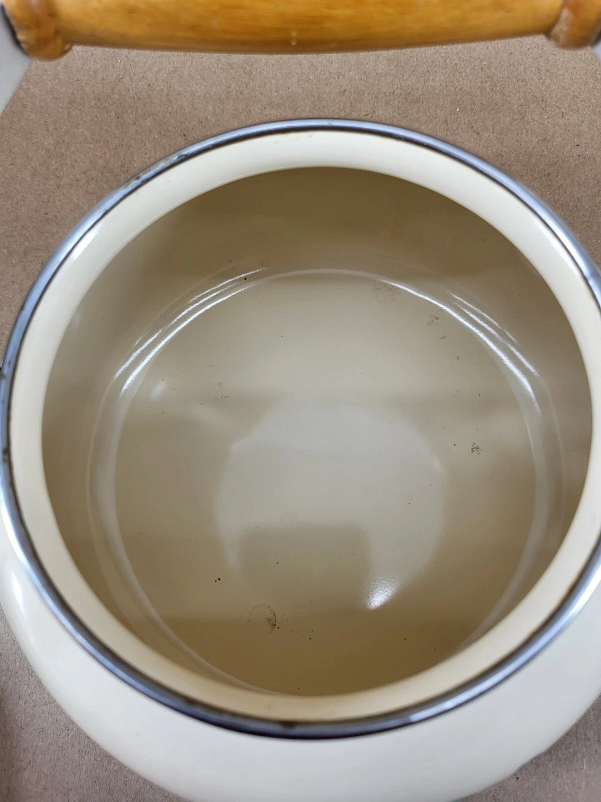 Vintage Lincoware Off White Cream Enamel Metal Fruit Motif Teapot Tea Kettle | eBay