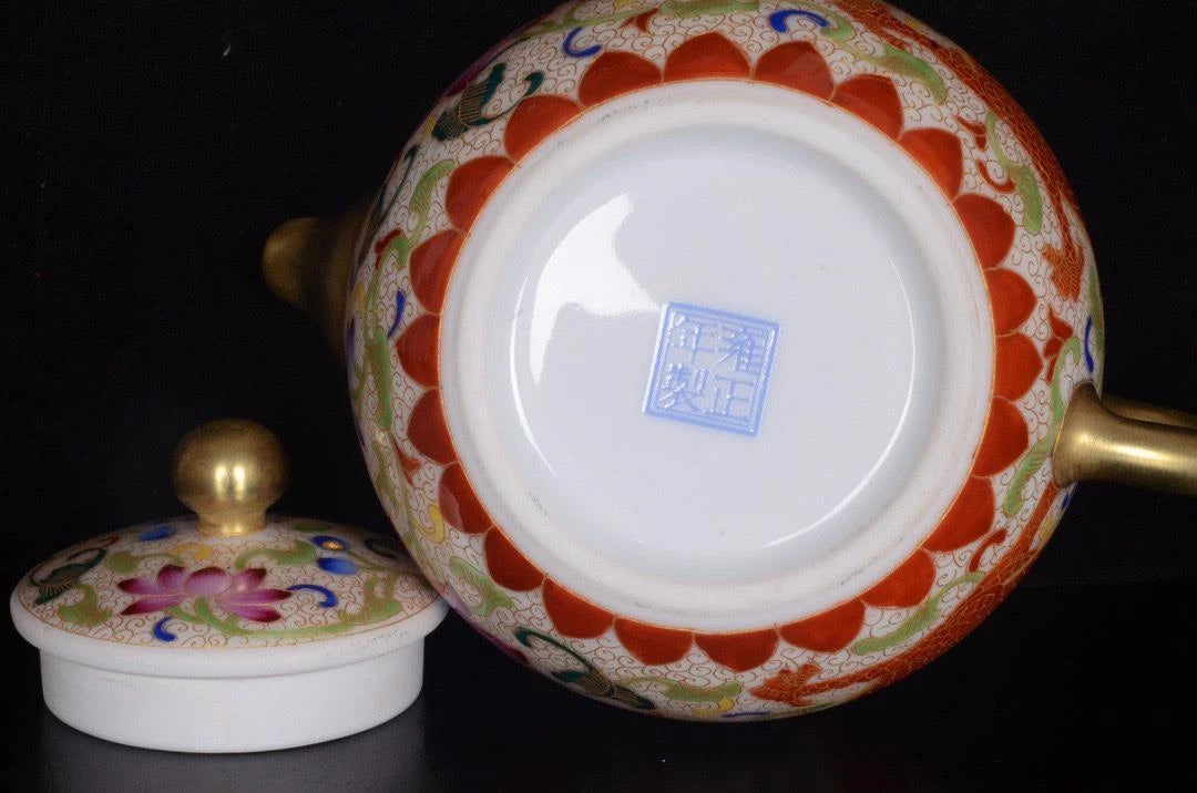 OLD CHINESE COLOUR ENAMEL PORCELAIN TEAPOT YONGZHENG MARKED ST1025 | eBay