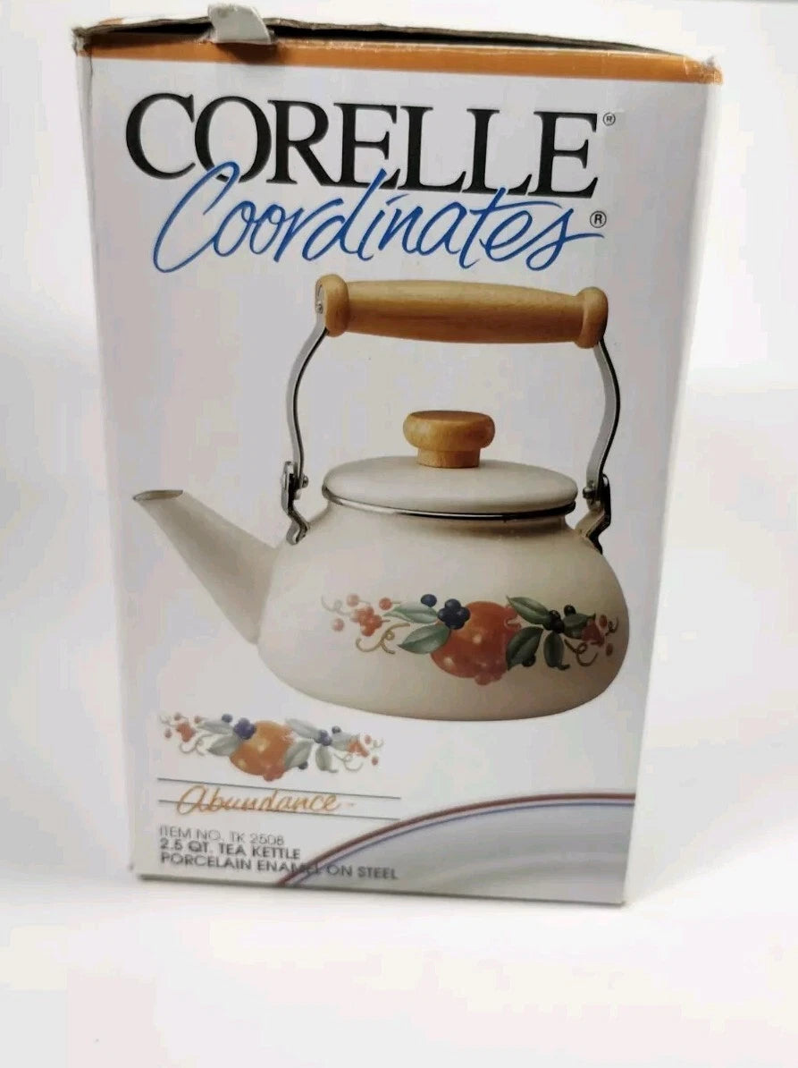 Corning Coordinates By Lincoware Porcelain Enamel Steel Teapot Vintage Decorated | eBay