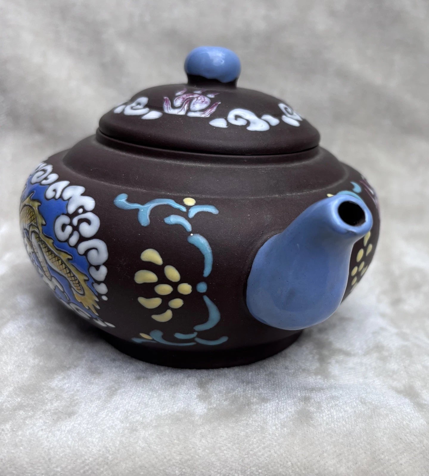 Old Chinese 19th C Enamelled Dragon Yixing Teapot with Seal Mark | eBay