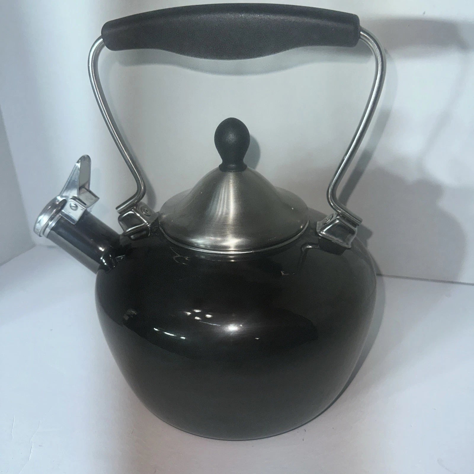 Chantal Whistling Tea Kettle Teapot Black Enamel Black Handle | eBay
